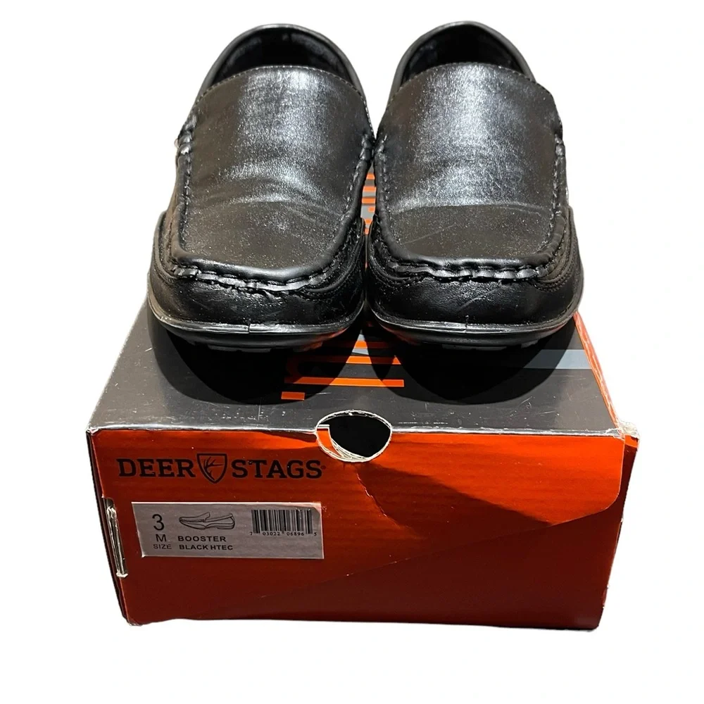 Deer Stags BOOSTER Black Boy’s Slip On Loafer Casual Shoe Size: 3M New With Box‎